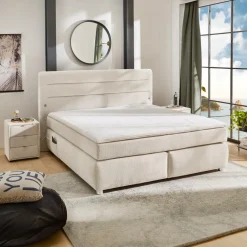 Boxsprings|Ygo Boxspring LELYSTAD Chenille beige 180x200