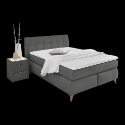 Boxsprings|Ygo Boxspring STAPHORST Stof 369/19 Donkergrijs 140x200