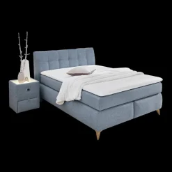 Boxsprings|Ygo Boxspring STAPHORST Stof 369/12 Blauw 140x200