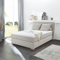 Boxsprings|Ygo Boxspring TILBURG Ribfluweel 426/17 Greige 140x200