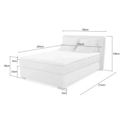 Boxsprings|Ygo Boxspring TILBURG Ribfluweel 426/29 Grijs 140x200