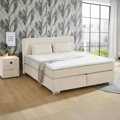 Boxsprings|Ygo Boxspring WASSENAAR Chenille Beige 180x200