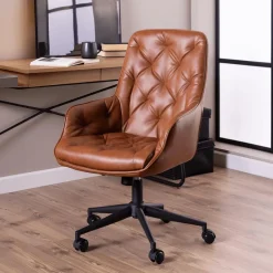 Bureaustoelen|Ygo Bureaustoel HANNES PU Retro Brandy