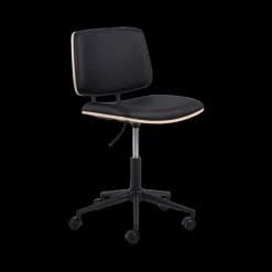 Bureaustoelen|Ygo Bureaustoel MIKKEL PU Zwart/Eik Fineer