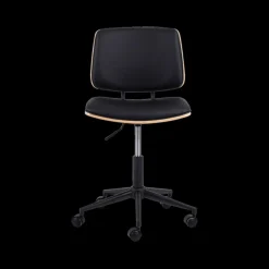 Bureaustoelen|Ygo Bureaustoel MIKKEL PU Zwart/Eik Fineer