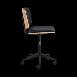 Bureaustoelen|Ygo Bureaustoel MIKKEL PU Zwart/Eik Fineer