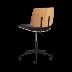 Bureaustoelen|Ygo Bureaustoel MIKKEL PU Zwart/Eik Fineer