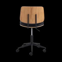 Bureaustoelen|Ygo Bureaustoel MIKKEL PU Zwart/Eik Fineer