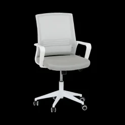 Bureaustoelen|Ygo Bureaustoel TEUN Mesh Lichtgrijs/Wit