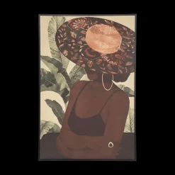 Wanddecoratie|Ygo Canvas LADY M/Hoed Bruin/Zwart