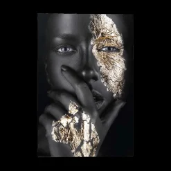 Wanddecoratie|Ygo Canvas REI Woman Gold Hand 60x90