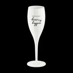 Glazen|Ygo Champagneglas DREAMS HAPPEN 100ml Wit