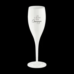 Glazen|Ygo Champagneglas LIFE IS BETTER WITH 100ml Wit