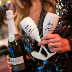 Glazen|Ygo Champagneglas LOVE IS IN THE AIR 100ml Wit