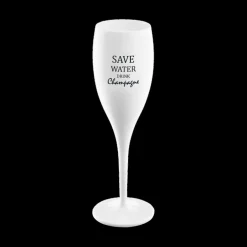 Glazen|Ygo Champagneglas SAVE WATER 100ml Wit