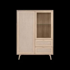 Vitrinekasten|Ygo Combikast EIVISSA Sonoma Eik/Riet
