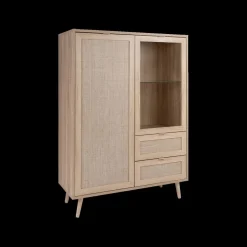 Vitrinekasten|Ygo Combikast EIVISSA Sonoma Eik/Riet