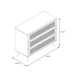 Commodes|Ygo Commode CANNA 3L Naturel B90