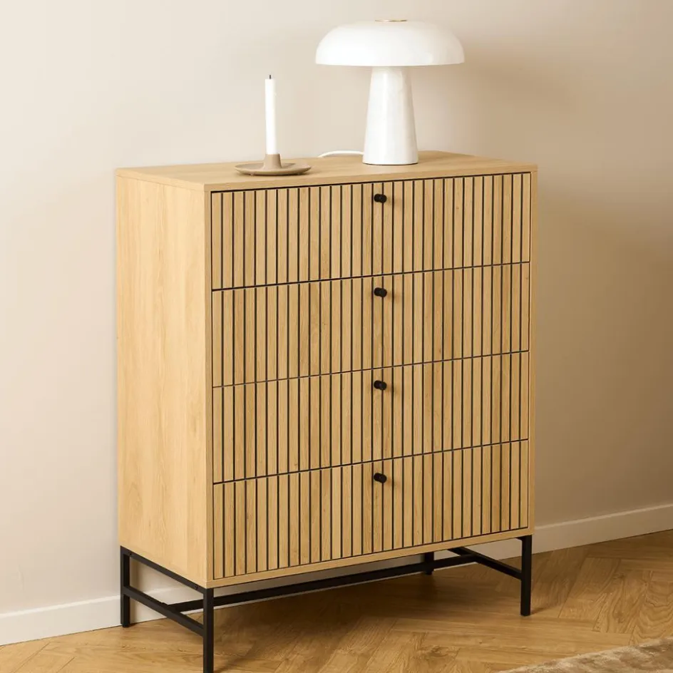 Ladekasten|Ygo Commode FIEBE 4L Decor Eik B81