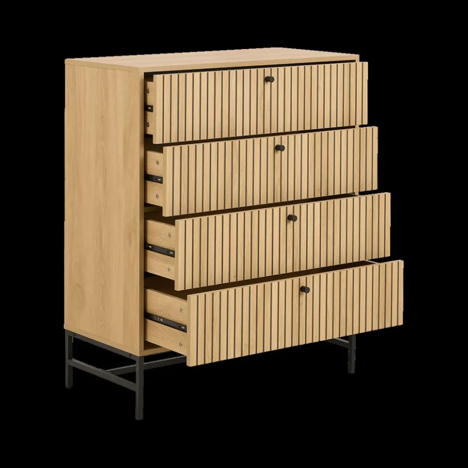 Ladekasten|Ygo Commode FIEBE 4L Decor Eik B81