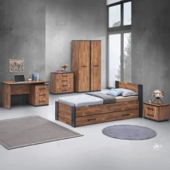 Ladekasten & Commodes|Opbergkasten|Ygo Commode MATHIS Acacia/Black Concrete