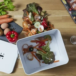 Vuilbakken|Ygo Compostemmer COMPOST 10l RH Met. Wit/Zwart