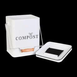 Vuilbakken|Ygo Compostemmer COMPOST 5l RH Met. Wit/Zwart