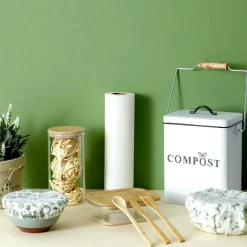 Vuilbakken|Ygo Compostemmer COMPOST 5l RH Met. Wit/Zwart