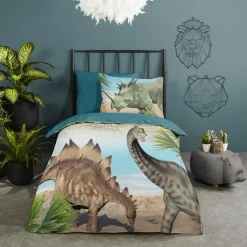 Slaapkamer|Kinderdekbedovertrekken|Ygo Dekbedovertrek DINO 140x220 Multi