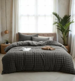 Dekbedovertrekken|Ygo Dekbedovertrek POMPOM 240 Antraciet