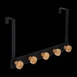 Kapstokken|Opbergen|Ygo Deurkapstok ELIM Zwart Metaal/Bamboe