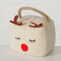 Kerst|Ygo Deurstop ELEAHA Hoofd Poly Boucle Beige