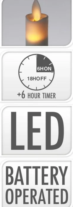 Woondecoratie|Ygo Dinner LED-Kaars FLAME Wit