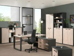 Bureau- En Boekenkasten|Ygo Dossierkast 3-Vak UPGRADE Zwart/Kastanje