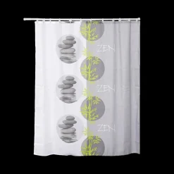 Bad- & Doucheaccessoires|Ygo Douchegordijn ZEN Grijs Incl. 12Haak