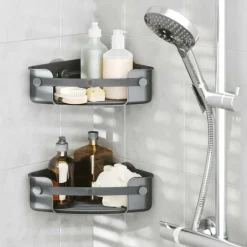 Bad- & Doucheaccessoires|Ygo Doucherek FLEX GEL-LOCK Hoek Zwart