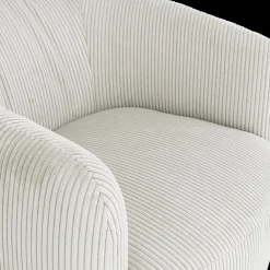 Fauteuils|Ygo Draaizetel SVEA Beige Ribfluweel