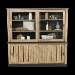 Vitrinekasten|Ygo Dressoir KAMIEL Industrial Oak