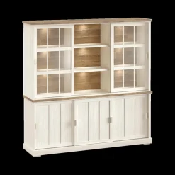 Vitrinekasten|Ygo Dressoir met Opzetkast TOLUCA Lariks/Old Teak B209