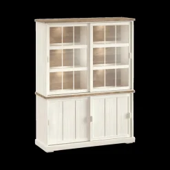 Vitrinekasten|Ygo Dressoir met Opzetkast TOLUCA Lariks/Old Teak B159