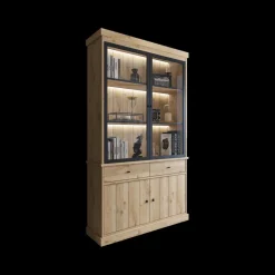 Woon- En Eetkamers|Ygo Eetkamer CASTELLO: Dressoir + Vitrinekast + Eettafel 180 + 4x Stoelen ALBA Plume