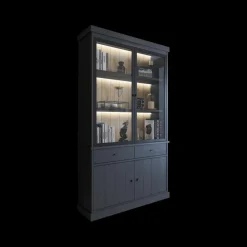 Woon- En Eetkamers|Ygo Eetkamer CASTELLO: Dressoir + Vitrinekast + Eettafel 210 + 4x Stoelen ALBA Plume