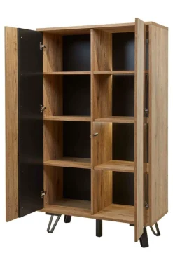 Woon- En Eetkamers|Ygo Eetkamer CREW: Dressoir + Glaskast + Tafel 200x100 + 4 stoelen LORRY Zwart