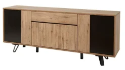 Woon- En Eetkamers|Ygo Eetkamer CREW: Dressoir + Glaskast + Tafel 200x100 + 4 stoelen LORRY Zwart