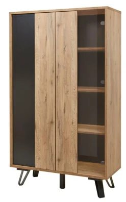 Woon- En Eetkamers|Ygo Eetkamer CREW: Dressoir + Glaskast + Tafel 200x100 + 4 stoelen LORRY Zwart