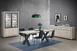 Woon- En Eetkamers|Ygo Eetkamer JASMUND: Dressoir + Glaskast B132,5 + Eettafel 190x95 + 4x Stoelen Dodge