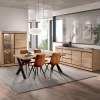 Woon- En Eetkamers|Ygo Eetkamer MACOUN: Dressoir + Glaskast + ABBEY Tafel + 4 stoelen LORRY Cognac