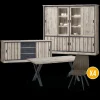 Woon- En Eetkamers|Ygo Eetkamer VIENNA: Dressoir + Glaskast B238 + Tafel 190x95 + 4x Stoel DIEGO Bruin