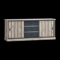 Woon- En Eetkamers|Ygo Eetkamer VIENNA: Dressoir + Glaskast B238 + Tafel 190x95 + 4x Stoel DIEGO Bruin