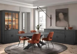 Woon- En Eetkamers|Ygo Eetkamer WINSTON: Dressoir + Tafel Ovaal 230x120 + 4 stoelen ALICE Copper
